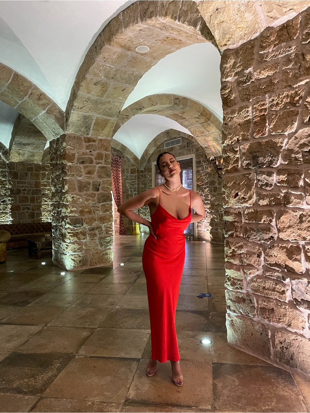 Red Slip Maxi Dress - Sleek Women's Evening Dress